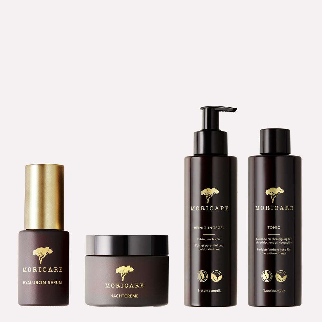 after Sun Pflegeset Natzurkosmetik mit Serum Nachtcreme Reinigungsgel und Gesichtswasser vegan