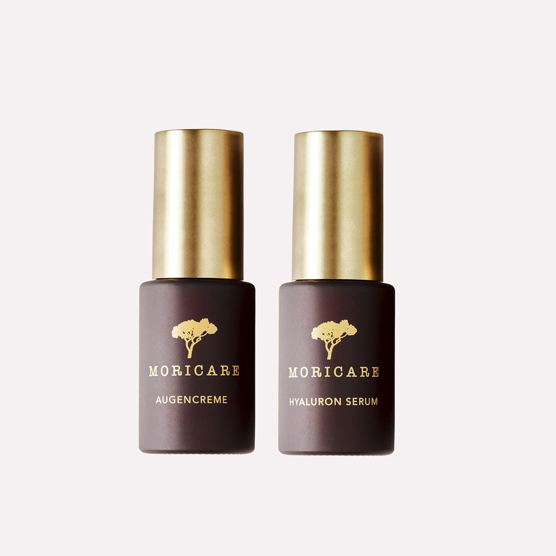 Vegane Naturkosmetik von MORICARE Hyaluron Serum und Augenpflege