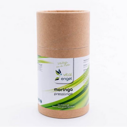 BIO Moringa oleifera Presslinge (120 Stück ohne Zellulose) in ökologischer Verpackung vegan