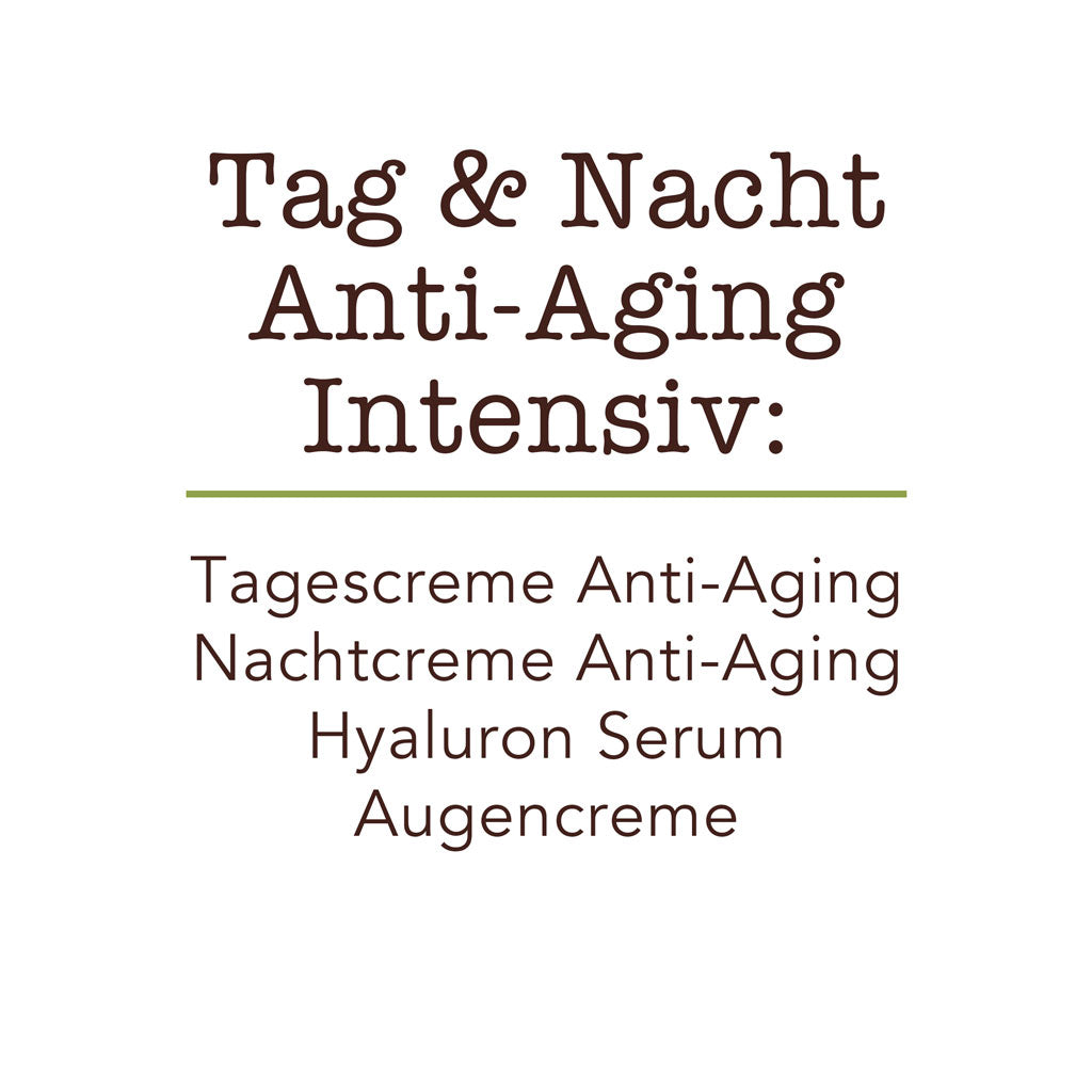 Pflegeset Tag &amp; Nacht Anti-Aging Intensiv - Aufbauende Gesichtspflege und Augenpflege mit Hyaluron